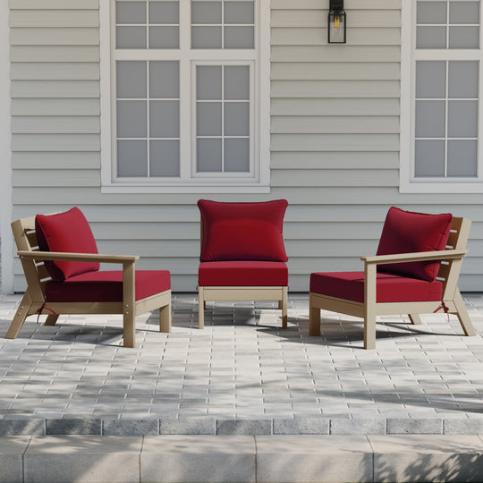 Avalon Outdoor Patio HDPE Sectional Sofa with Patio Cushions