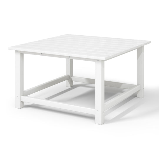Malibu Low Outdoor HDPE Square Patio Coffee Table