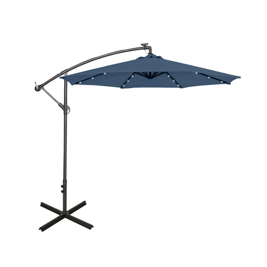 Albert 10 ft. Outdoor / Paito Cantilever Hanging Umbrella with Solar Power LED lights
