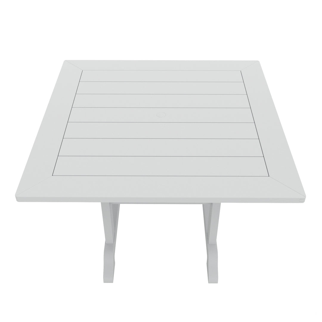 Malibu 5-Piece HDPE Square Patio Dining Table Set with Foldable Chairs