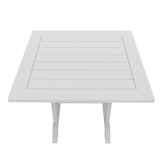 Malibu 5-Piece HDPE Square Patio Dining Table Set with Foldable Chairs