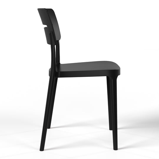 Playa Outdoor Modern Stackable Plastic Patio Dining Chairs (Set of 4)