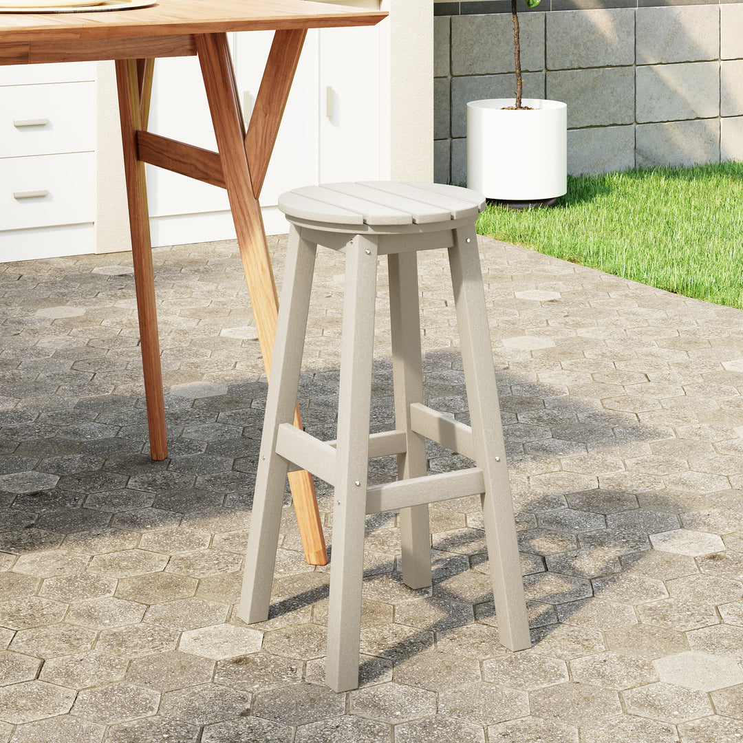 Malibu 29" HDPE Outdoor Patio Round Bar Stool