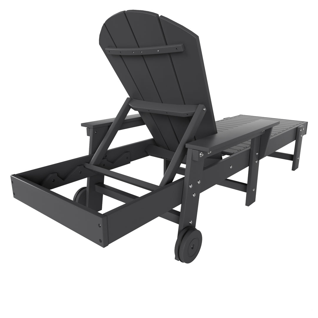 Malibu Reclining Chaise Lounge With Arms & Wheels