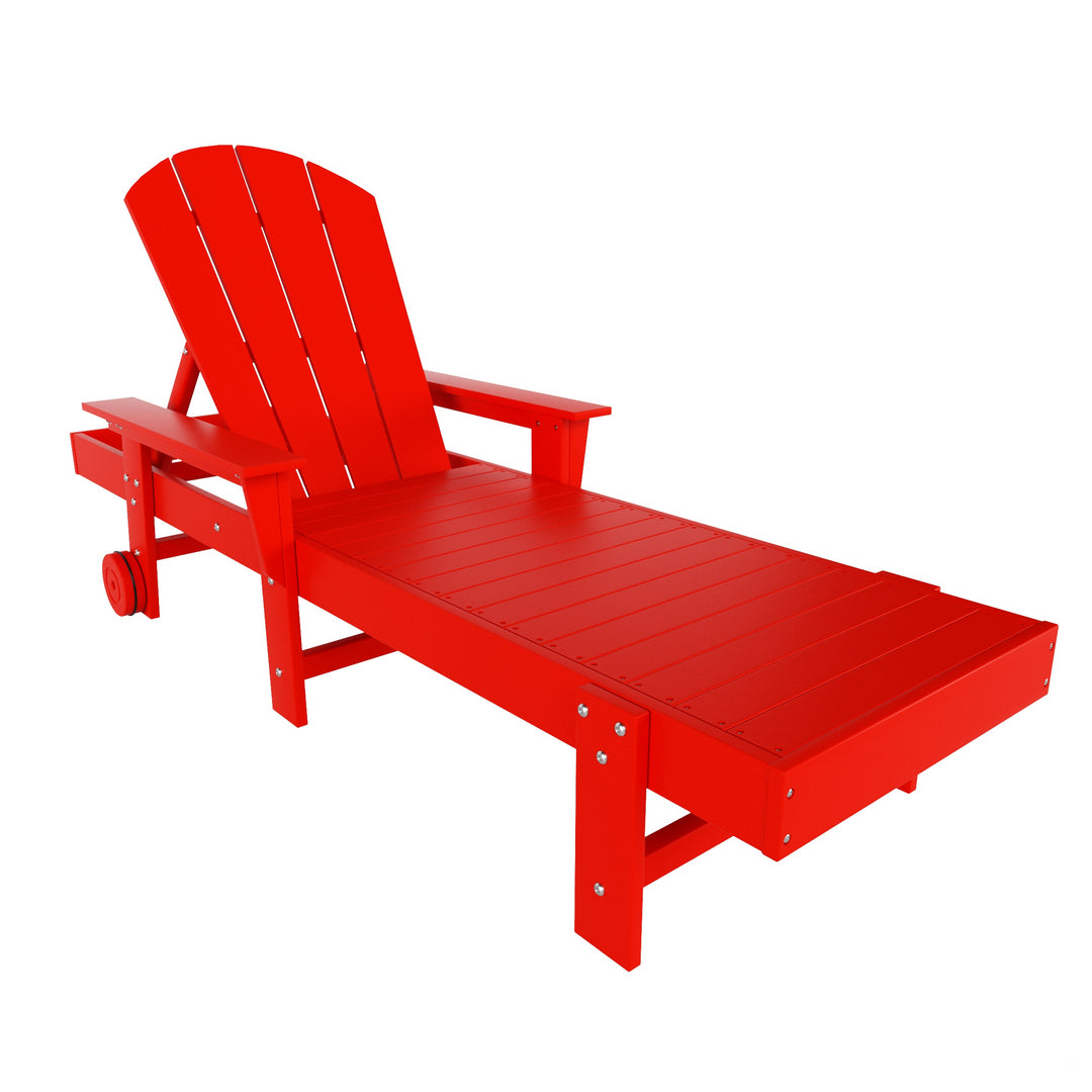 Malibu Reclining Chaise Lounge With Arms & Wheels