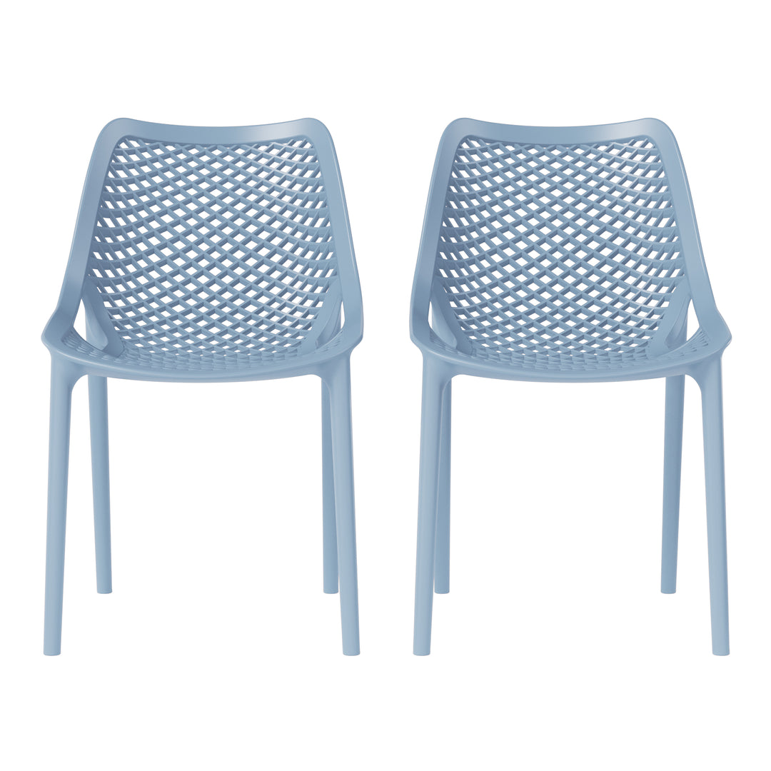 Playa Outdoor Stackable Modern Plastic Dining Chairs (Set of 2)