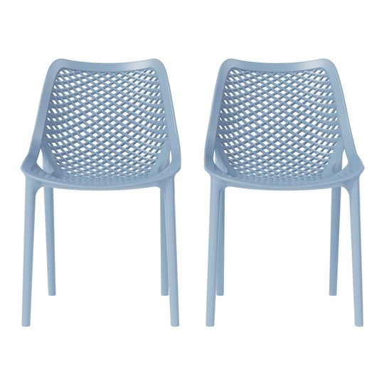 Playa Outdoor Stackable Modern Plastic Dining Chairs (Set of 2)