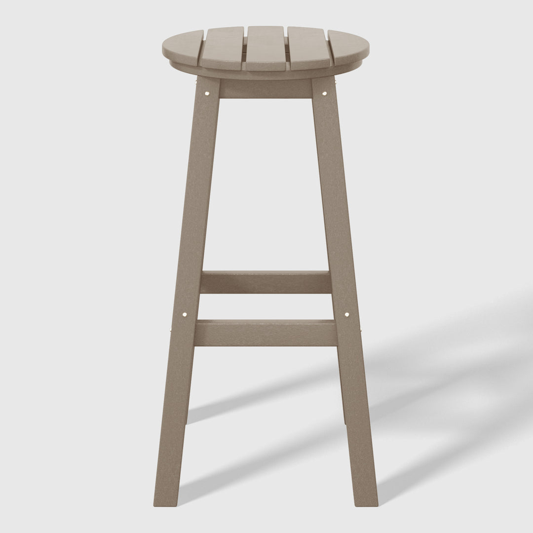 Malibu 29" HDPE Outdoor Patio Round Bar Stool (Set of 2)