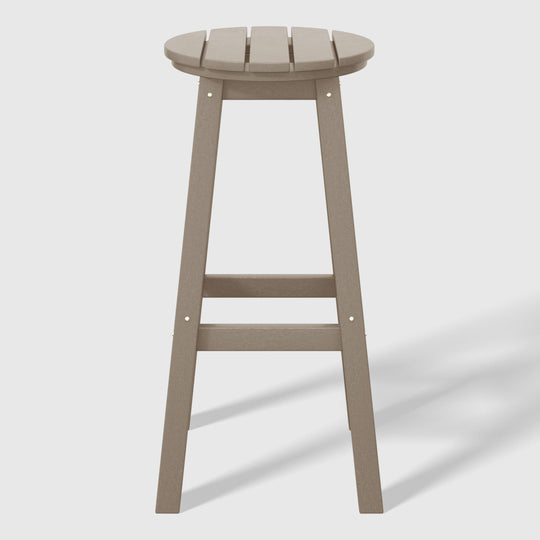 Malibu 29" HDPE Outdoor Patio Round Bar Stool (Set of 2)