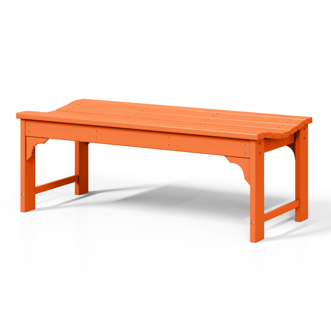 Malibu 48" length backless Poly Wood Outdoor / Garden bench