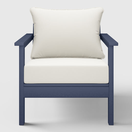 Avalon Outdoor Modern HDPE Patio Club Chair with Deep Seat Cushions