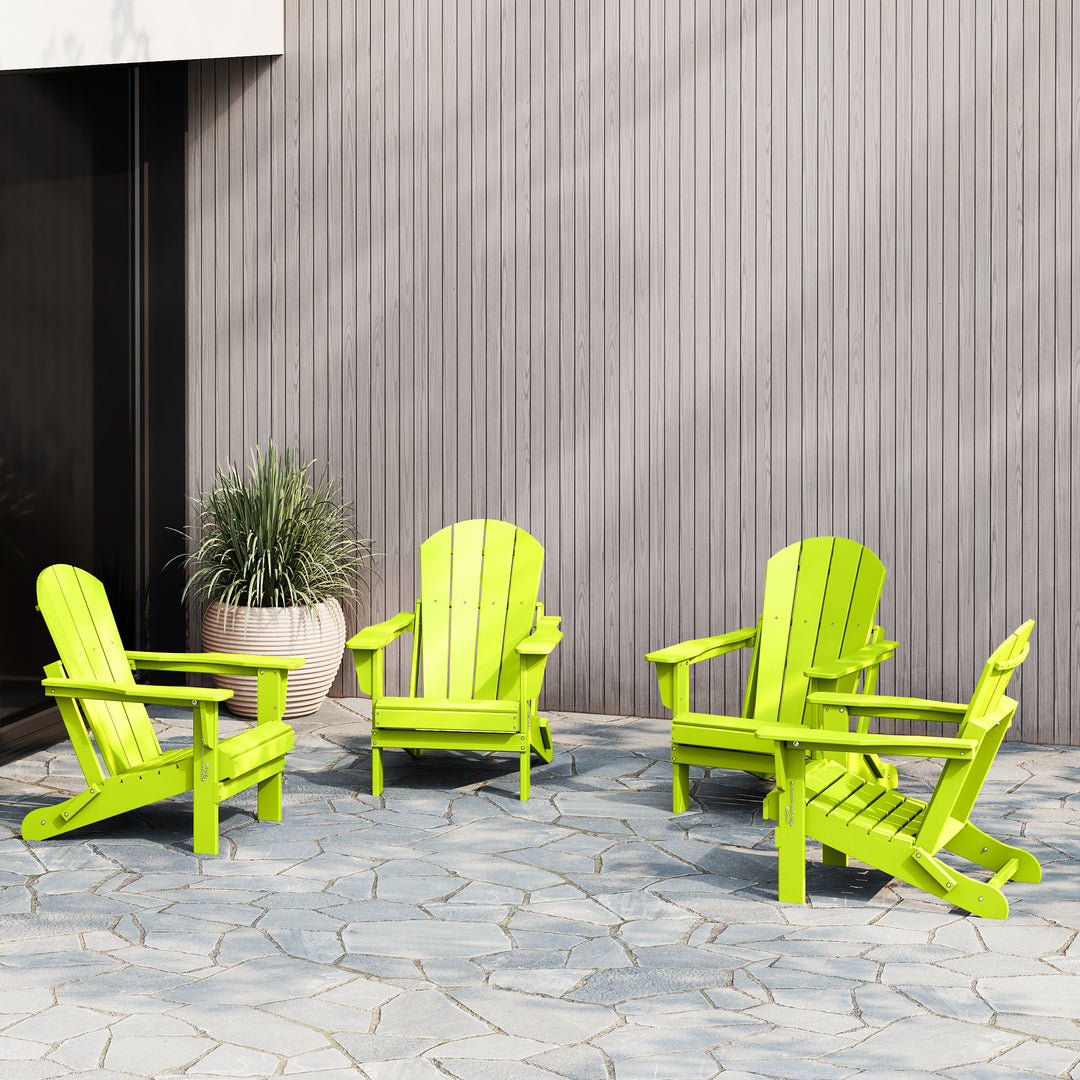 Malibu 4-Piece set outdoor folding Poly Adirondack chair
