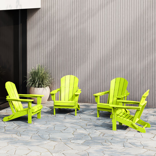 Malibu 4-Piece set outdoor folding Poly Adirondack chair
