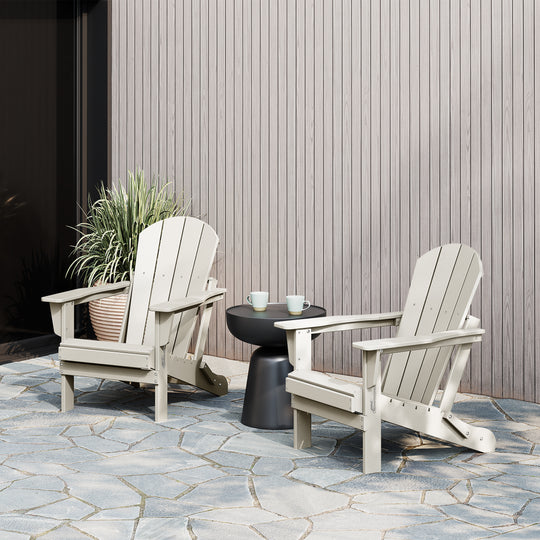 Malibu 2 piece set outdoor folding Poly Adirondack chair