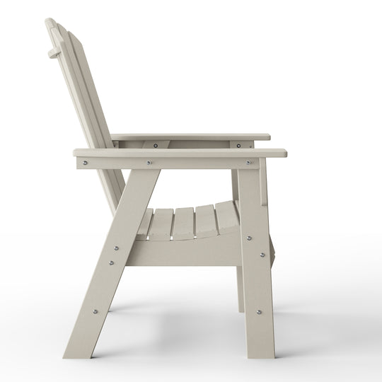 Dylan Outdoor Patio Shell-back Adirondack Dining Chair Weather Resistant