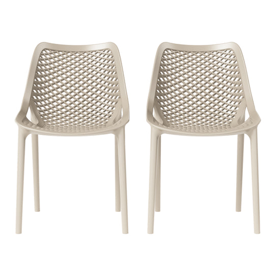Playa Outdoor Stackable Modern Plastic Dining Chairs (Set of 2)