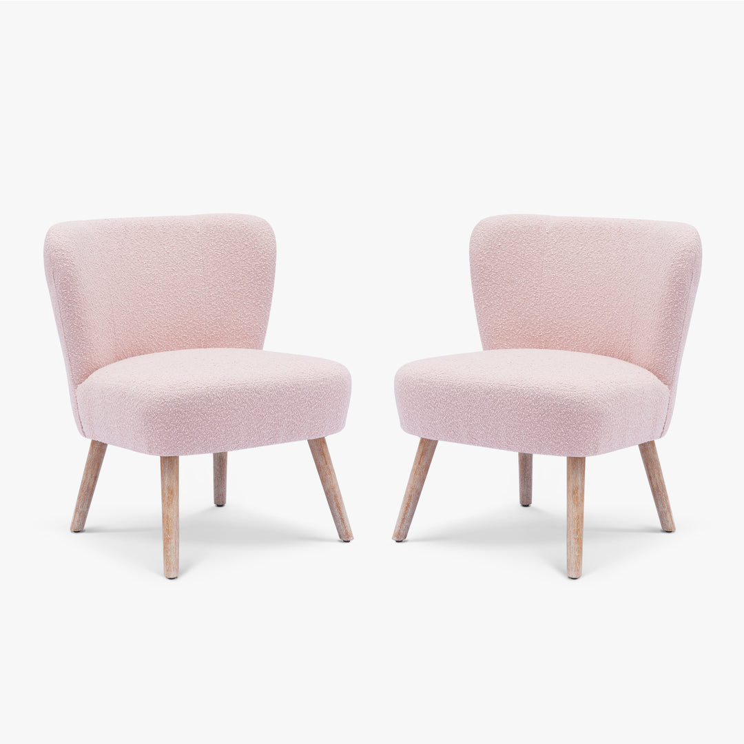 Genevieve 25" Wide Upholstered Boucle Accent Chairs (Set of 2)