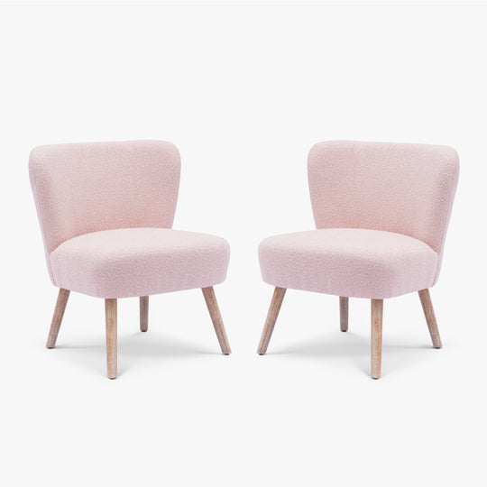 Genevieve 25" Wide Upholstered Boucle Accent Chairs (Set of 2)