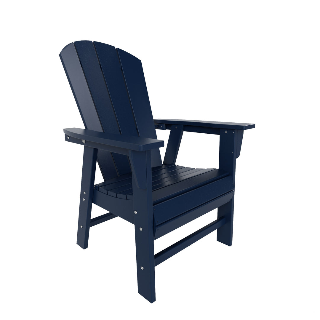 Malibu Outdoor Patio HDPE Plastic Adirondack Dining Chair