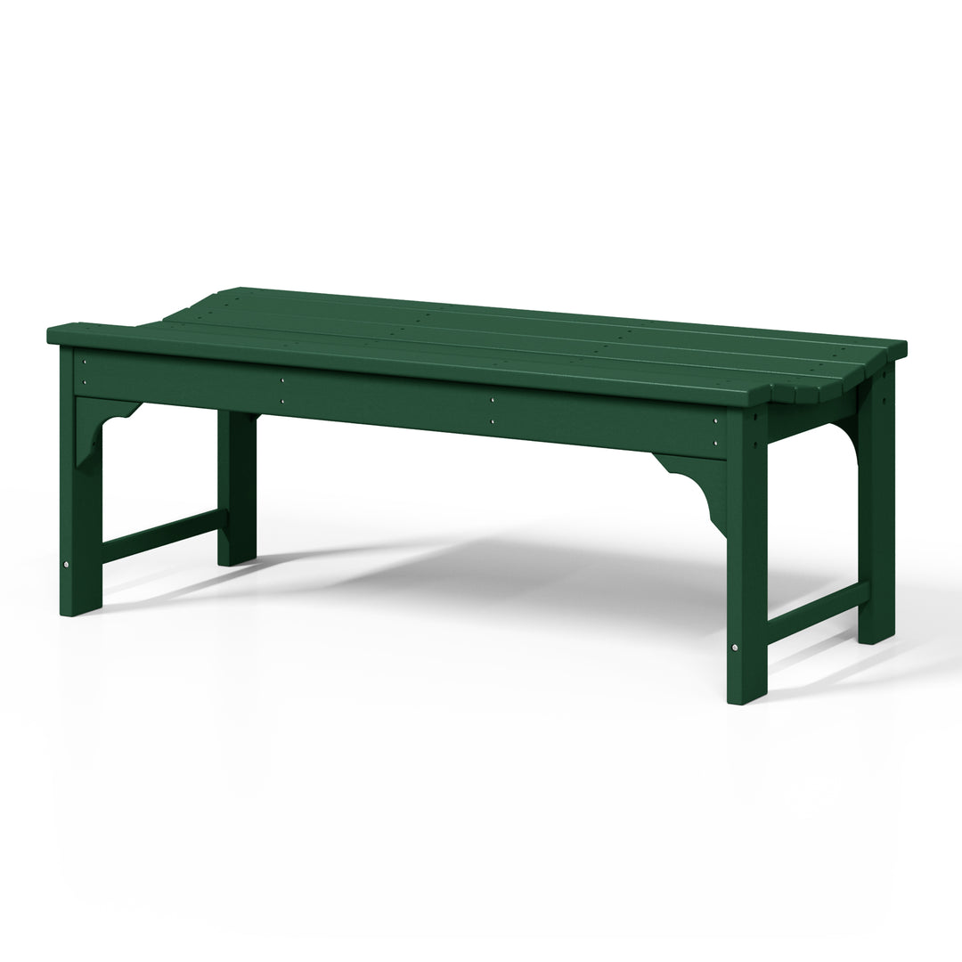 Malibu 48" length backless Poly Wood Outdoor / Garden bench