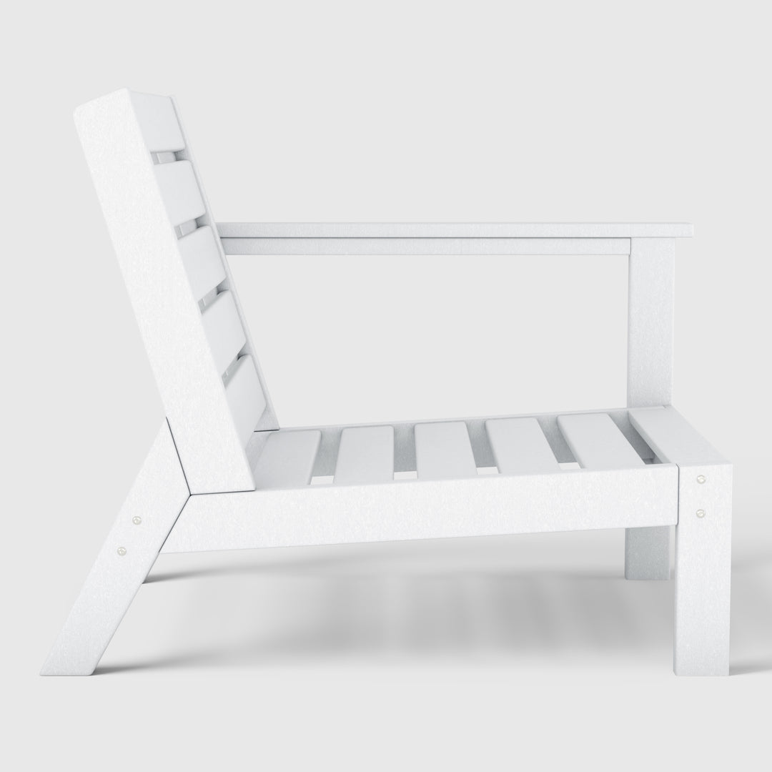 Avalon Outdoor Modern HDPE Patio Club Chair with Deep Seat Cushions