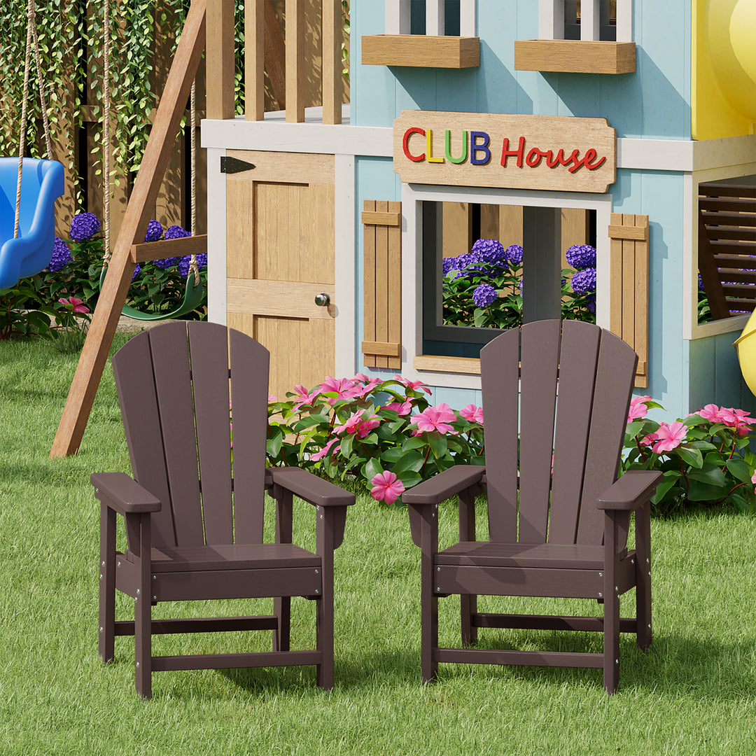 Malibu Kids Outdoor Adirondack Plastic Patio Chair (Set of 2)