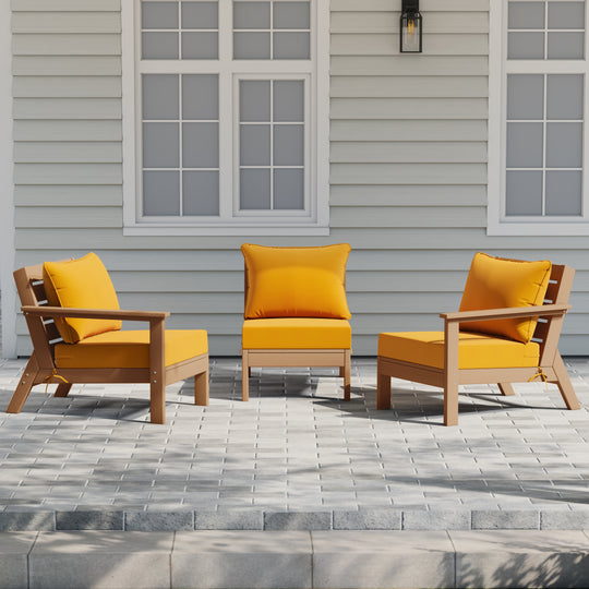 Avalon Outdoor Patio HDPE Sectional Sofa with Patio Cushions