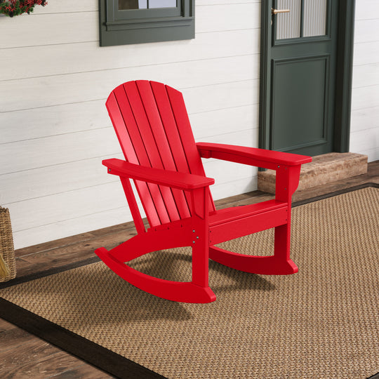 Dylan Outdoor Patio Poly Plastic Adirondack Rocking Chair