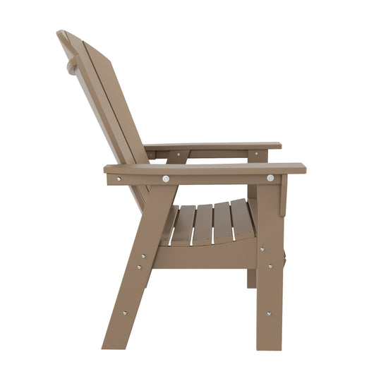 Malibu Outdoor Patio HDPE Plastic Adirondack Dining Chair