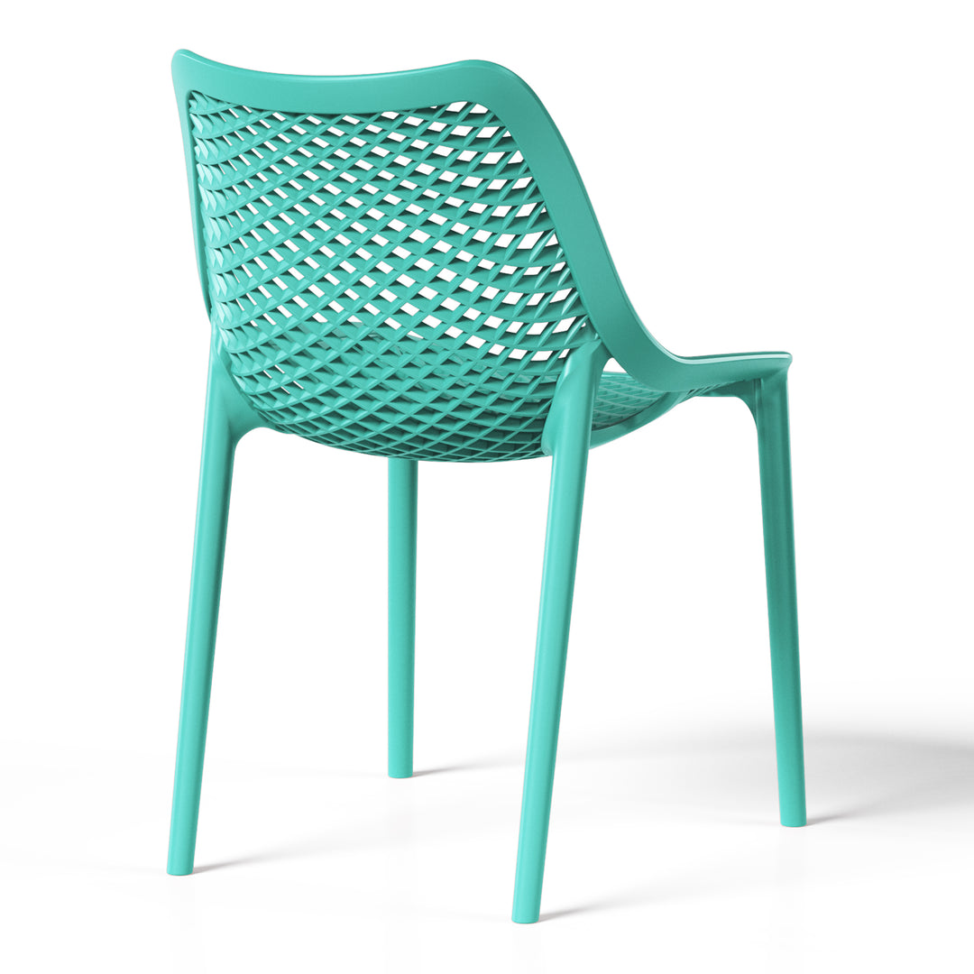 Playa Outdoor Stackable Modern Plastic Dining Chairs (Set of 2)