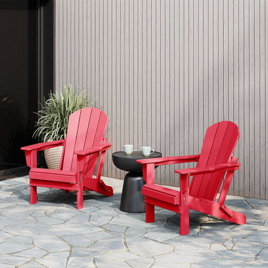 Malibu 2 piece set outdoor folding Poly Adirondack chair