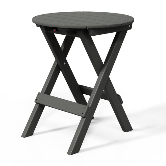 Malibu HDPE Outdoor 24.5 Inch Round Portable Folding Patio Dining Table