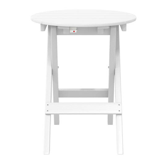Malibu HDPE Outdoor 24.5 Inch Round Portable Folding Patio Dining Table