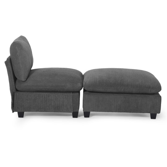 Hearthside 68.5" Corduroy Upholstered Indoor Chaise Lounge Chair