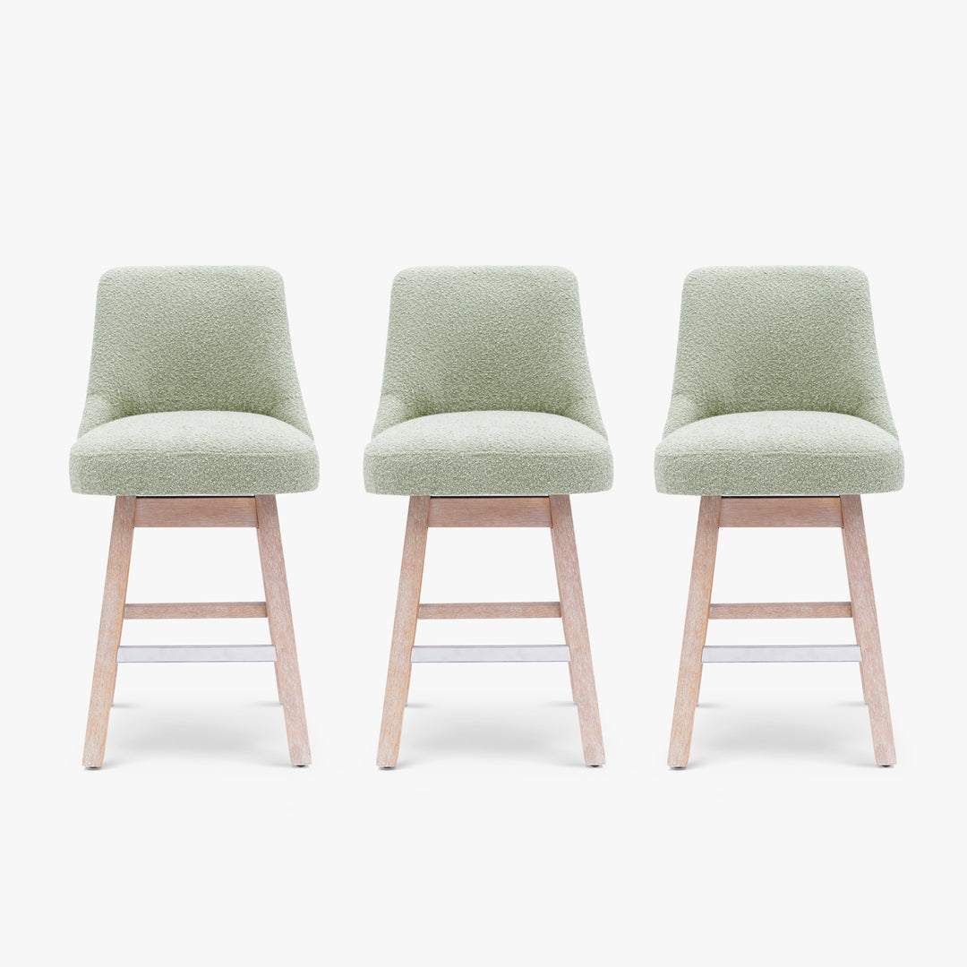 Genevieve 26" Upholstered Swivel Counter Height Bar Stools (Set of 3)
