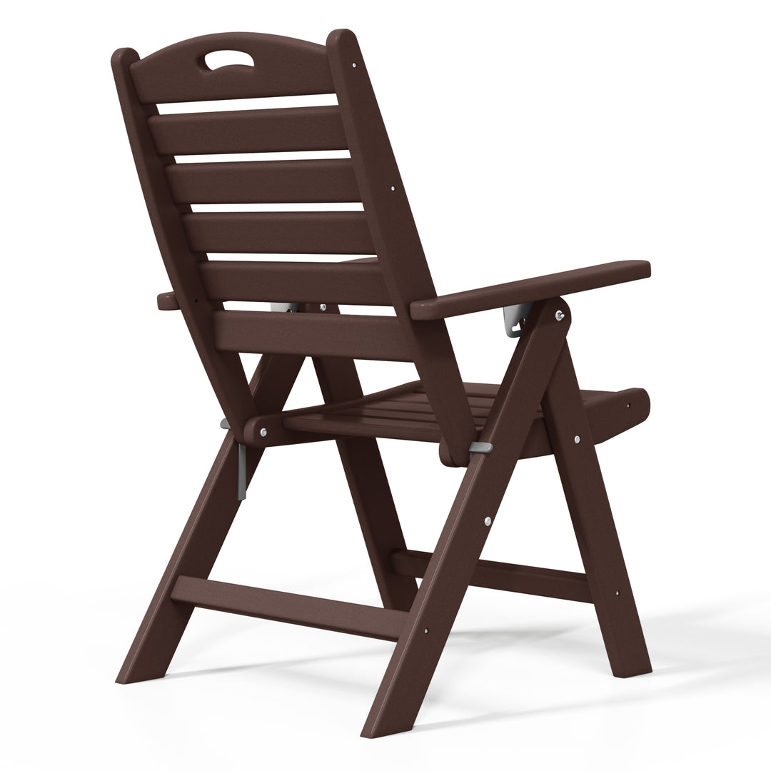 Malibu HDPE Adjustable Highback Folding Patio Dining Chair