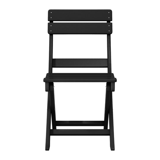 Malibu 3-Piece Outdoor HDPE Folding Patio Bistro Table and Chairs