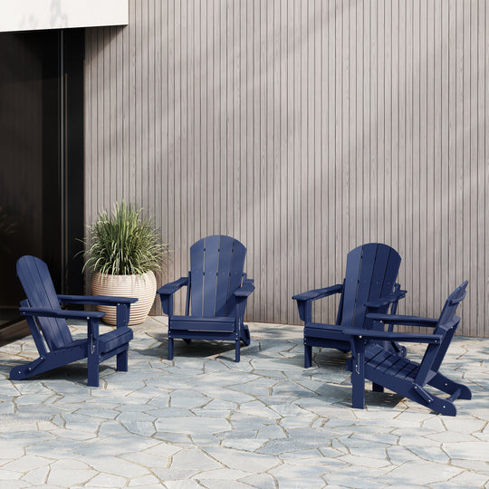 Malibu 4-Piece set outdoor folding Poly Adirondack chair