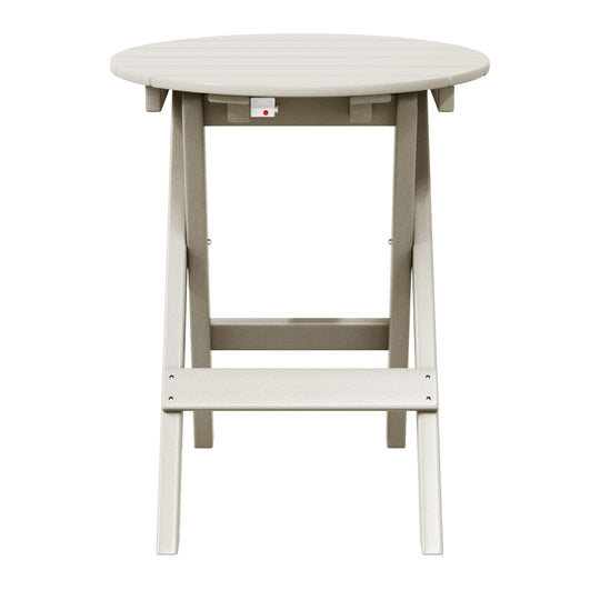 Malibu HDPE Outdoor 24.5 Inch Round Portable Folding Patio Dining Table