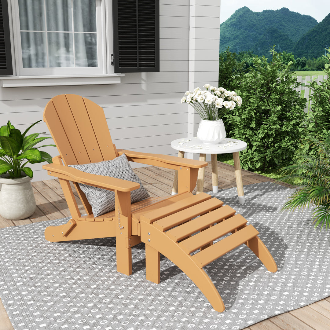 Malibu 2 piece set classic Adirondack chair with ottoman (1 seater)