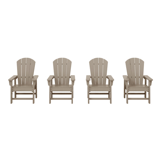 Malibu Kids Outdoor Adirondack Plastic Patio Chair (Set of 4)