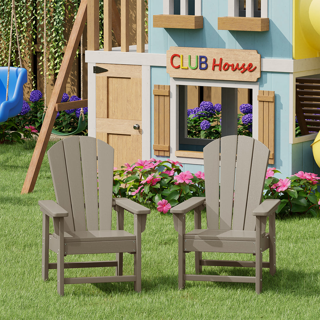Malibu Kids Outdoor Adirondack Plastic Patio Chair (Set of 2)