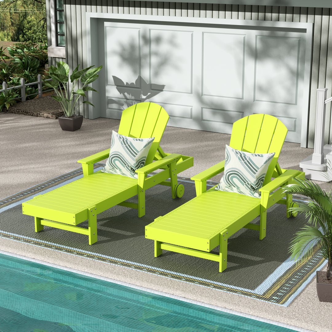 Malibu 2 Piece Reclining Chaise Lounge With Arms & Wheels