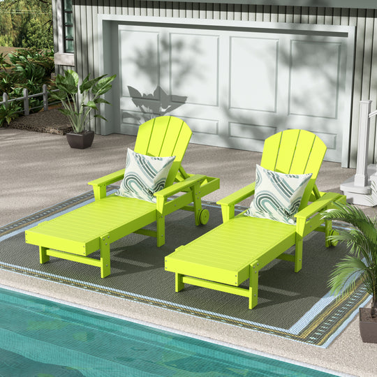 Malibu 2 Piece Reclining Chaise Lounge With Arms & Wheels