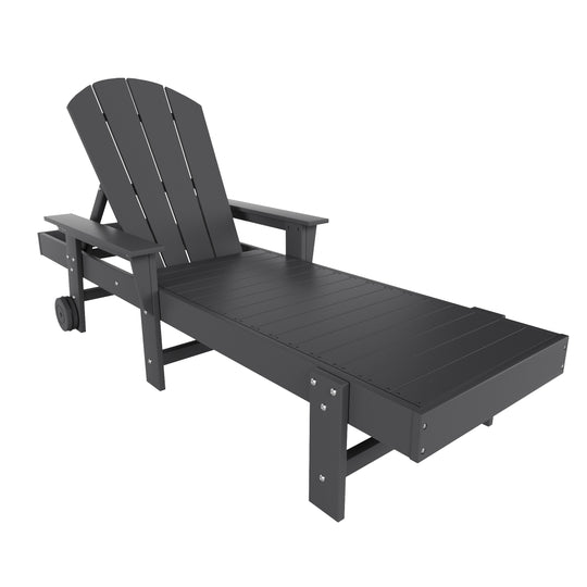 Malibu Reclining Chaise Lounge With Arms & Wheels