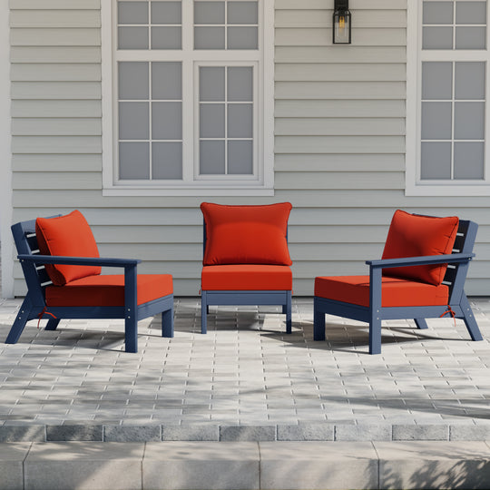 Avalon Outdoor Patio HDPE Sectional Sofa with Patio Cushions