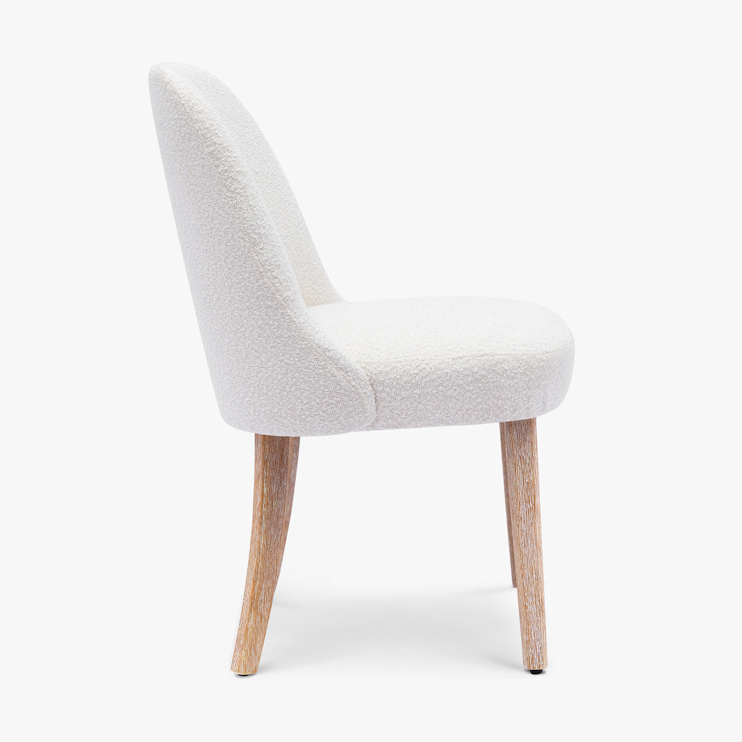 Genevieve Mid-Century Modern Upholstered Boucle Dining Chair (Set of 2)