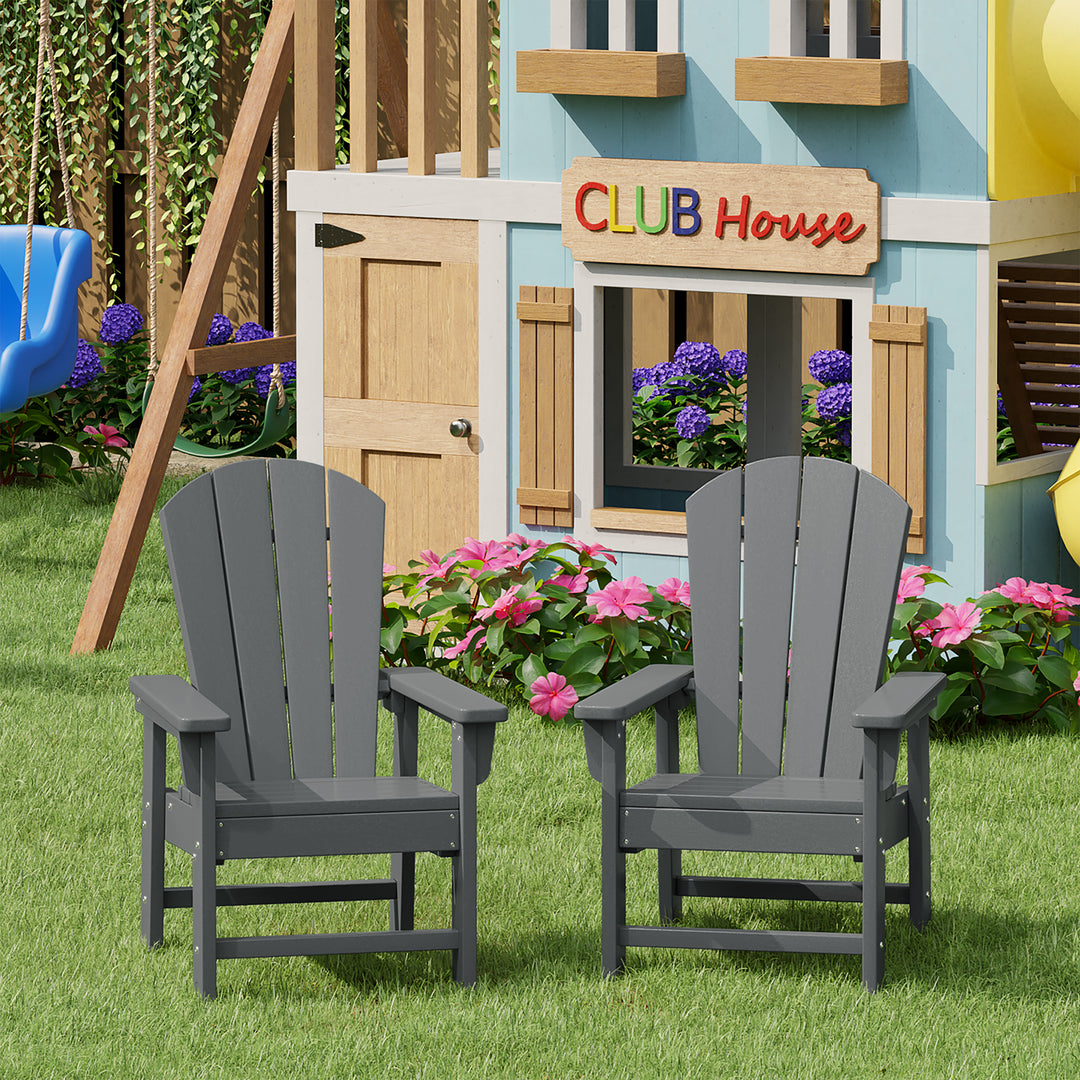 Malibu Kids Outdoor Adirondack Plastic Patio Chair (Set of 2)