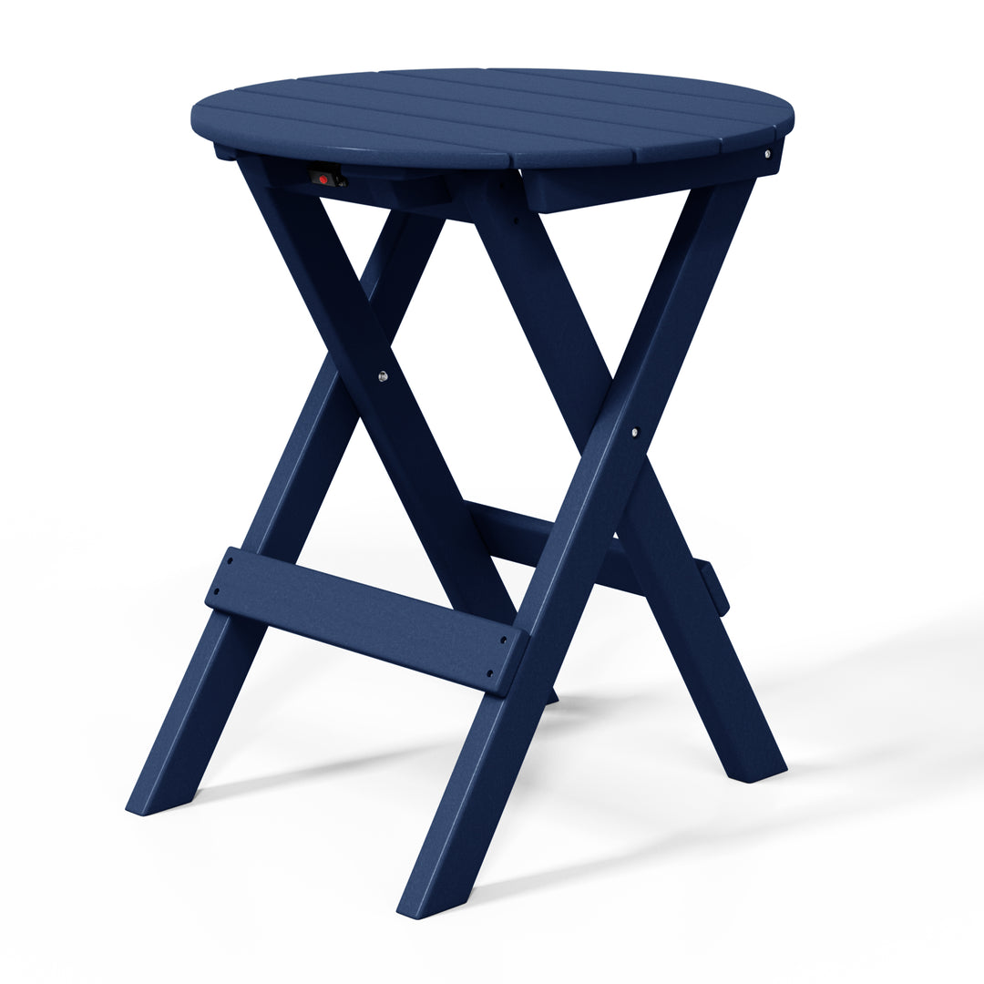 Malibu HDPE Outdoor 24.5 Inch Round Portable Folding Patio Dining Table