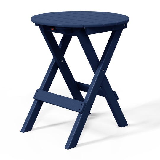 Malibu HDPE Outdoor 24.5 Inch Round Portable Folding Patio Dining Table